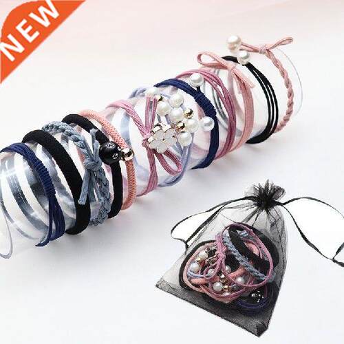 12PCS Ponytail Hair Bands Pearl Hair Ties For Girls Women