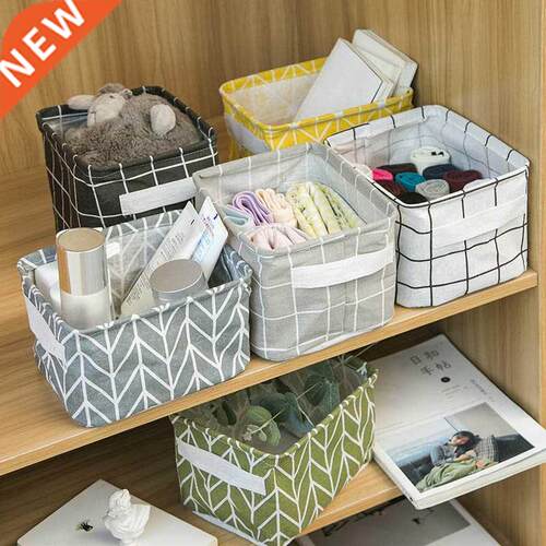 Linen Desktop Storage Basket Sundries Toy Storage Box Laundr