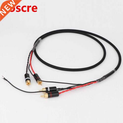 2 RCA to 2 RCA ground U spade plug Audio Phono Tonearm Cable