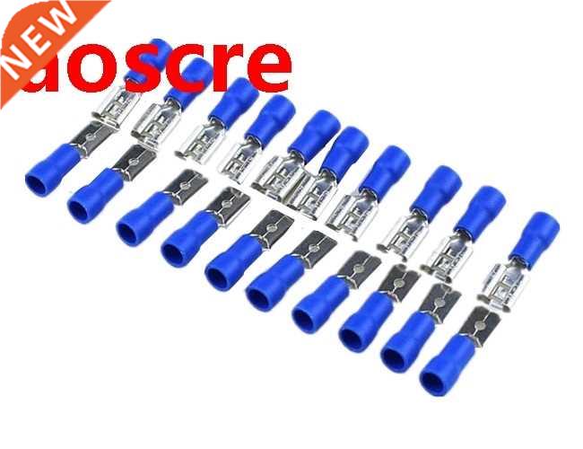 100Pcs Blue Semi Insulated Spe Electrical Crimp Connectors