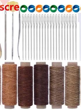 43 PCS Leather Sewing Kit with Waxed Thread Awl Large Eye B
