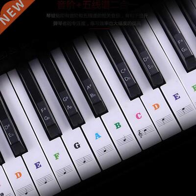 Transparent detachable music decal notes piano keyboard stic
