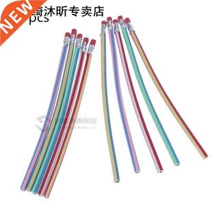 10pcs Funny Flexible Soft Bendy Pencil With Eraser 适用于 St