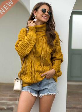 2022 Autumn Winter Women Turtleneck Sweater Loose Oversized