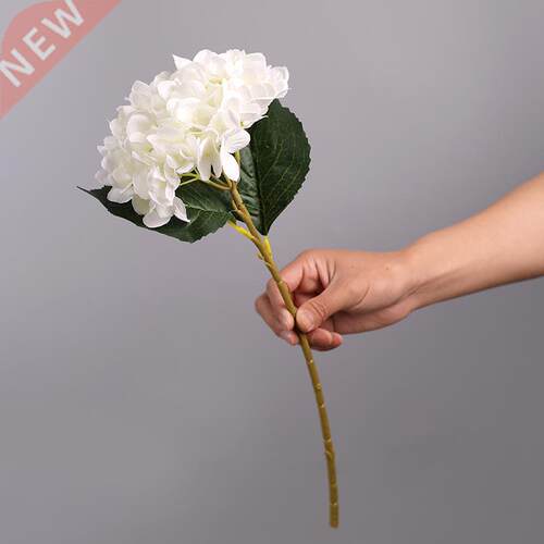 NEW Hydrangea flower branch with fake leaves silk artificial