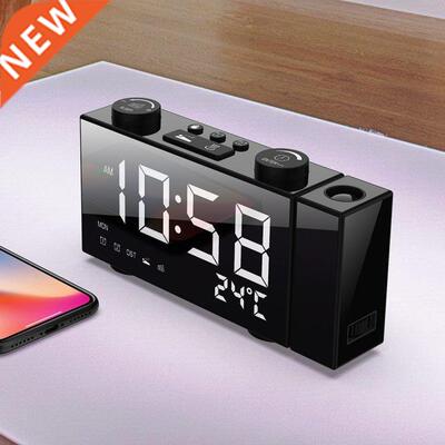 6 Inch Portable Digital FM Projection Radio Alarm Clock 4 Br