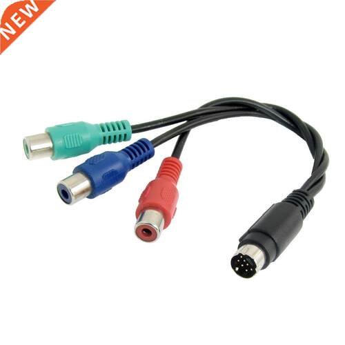 S-Video 7 Pin to Female 3 RCA Component Cable 22cm for PC DV