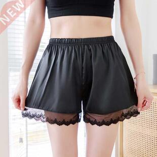 New Summer Thin Women Lace Safety Shorts Ice Silk Cool Elast