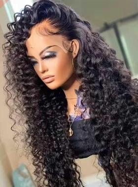 30 34 Inch Loose Deep Wave HD Frontal Wigs for Women Curly H