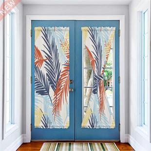 Tropical Plant Palm Leaves Door Curtains for Kitchen