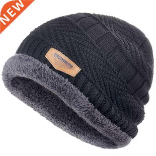 Men's winter Hat 2020 Fashion Knitted Black Hats Fall Hat Th