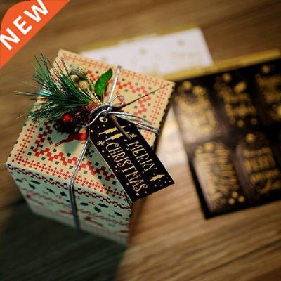 6/10Pcs Paper Merry Christmas Labels Gift Wrapping Paper