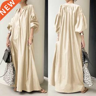 Elegant Solid Shirt Dress Women's Spring Sundress 20
