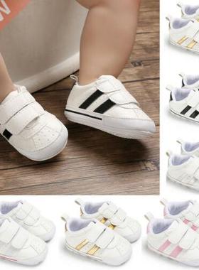 Newborn Baby Boy Girl Crib Shoes Faux Leather Infant Toddler
