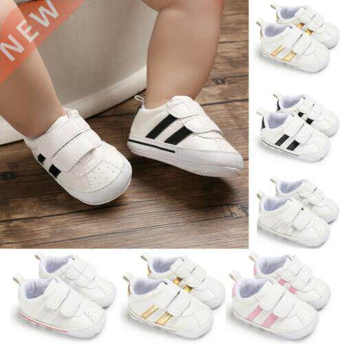 Newborn Baby Boy Girl Crib Shoes Faux Leather Infant Toddler