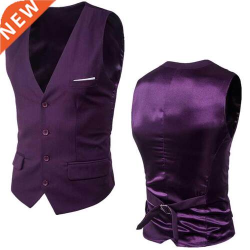 Purple Suit Ve Men 2020 Spring New Slim Fit Sleeveless Ves