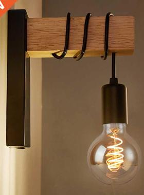 Wood Wall Lamp Vintage Sconce Wall Lights Fixture E27/E26