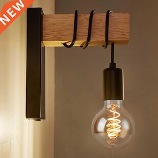 Wood Wall Lamp Vintage Sconce Wall Lights Fixture E27/E26