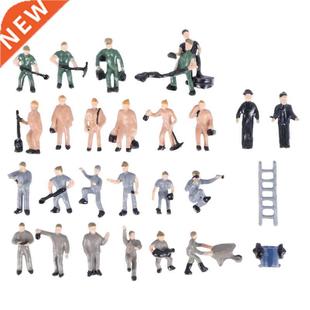 25pcs 1:87 Figurines Painted Figures Miniatures of Railway W