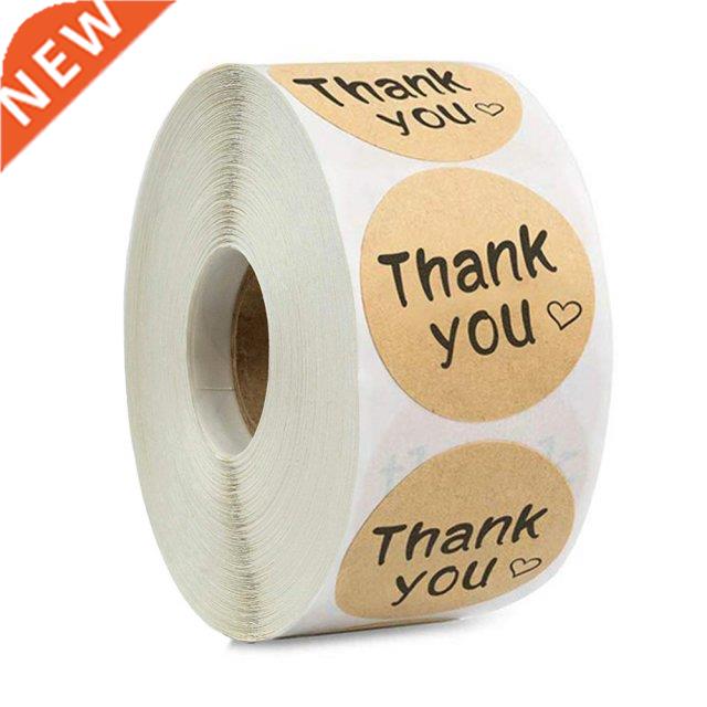 100-500pcs Heart Shaped Decorative Stickers Gold Thank You S