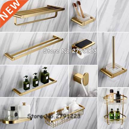 Gold Bathroom Hardware Set Bathrom Shower Shelf Wall