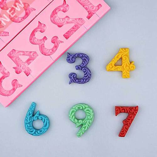 Cake Tools Silicone Digital 3d Embossed Chocolate Mold,For
