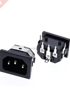 IEC 60320 C14 PCB mount AC Receptacle socket inlet Snap-In M