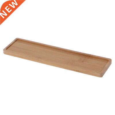 Rectangle Shape Bamboo Wood Saucer Plant Tray Mini Plant