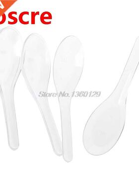 100pcs Plastic Disposable Spoons Ice Cream Dessert Serving T