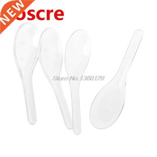 100pcs Plastic Disposable Spoons Ice Cream Dessert Serving T