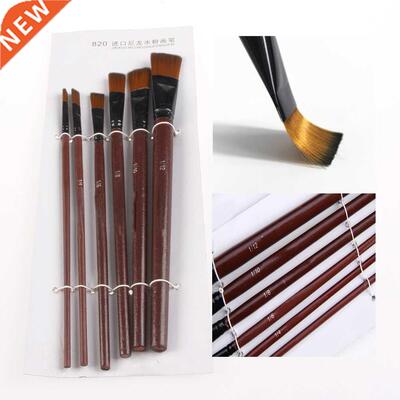 6Pcs Nylon Acrylic Oil Paint Gouache Brushes For Artist Supp