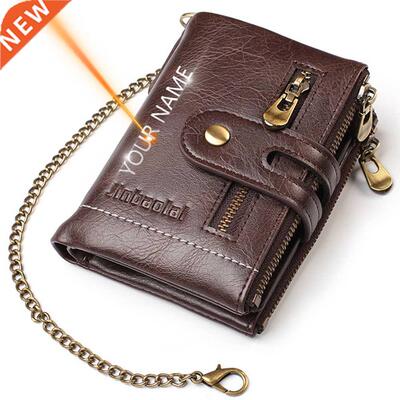 2021 New Men Wallets Name Customized PU Leather Short Card H