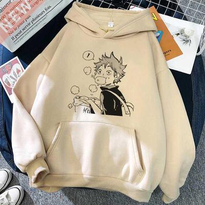 90s Japanese Anime Haikyuu Hoodies Women Funny Karasuno Fly