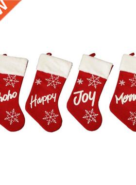 Christmas Stockings 19 Inch Classic Red and White Plush Stoc