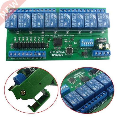 8 Ch RS485 Relay Board Modbus RTU UART Remote Control
