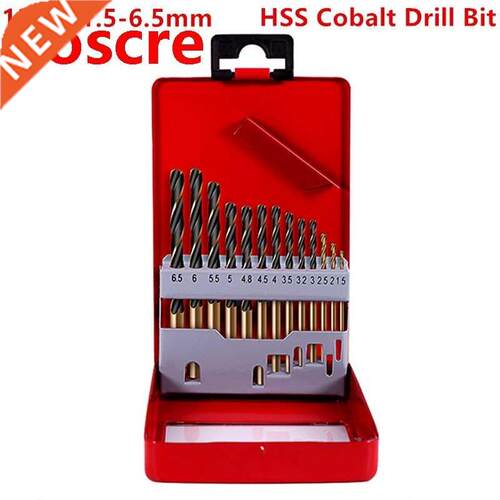 HILDA 13pcs 1.5-6.5mm HSS-Co Cobalt Straight Shank Twist Dri