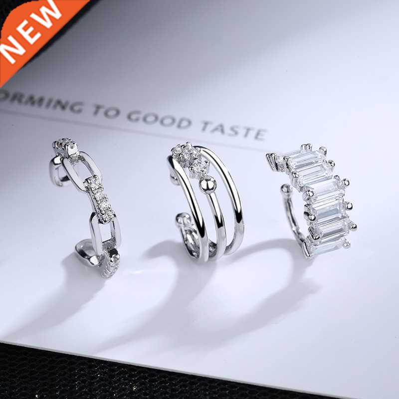 1 pcs Charming Line Zircon Clip On Earrings Ear Cuff Withou