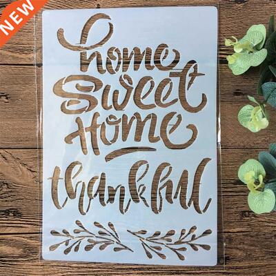 A4 Home Sweet Words DIY Layering Stencils Painting Scrapbook
