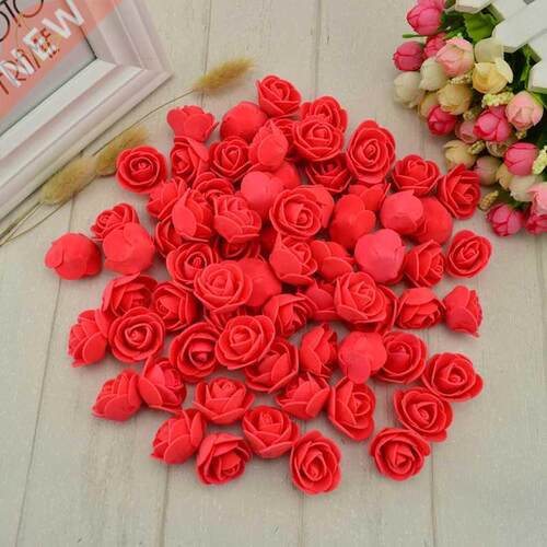 50PCS PE Foam Fake Flower Roses Head Artificial Flowers Chea