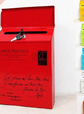 mailbox outdoor Iron Lock Letter Box Vintage Wall Mount Mail