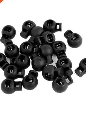 Backpack Drawstring Cord Locks Ends 7mm Dia Hole 20 Pcs Bla