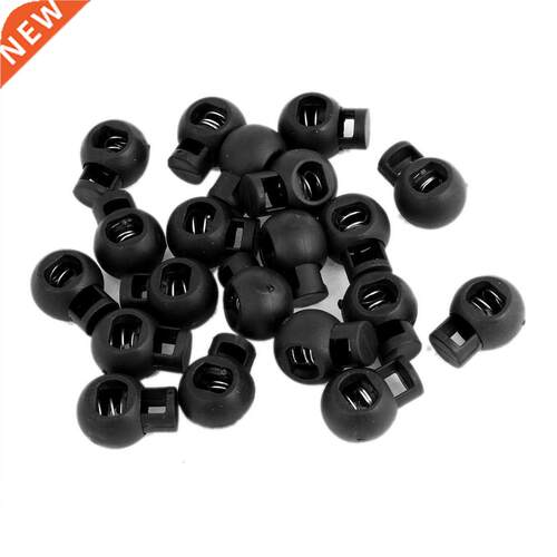 Backpack Drawstring Cord Locks Ends 7mm Dia Hole 20 Pcs Bla