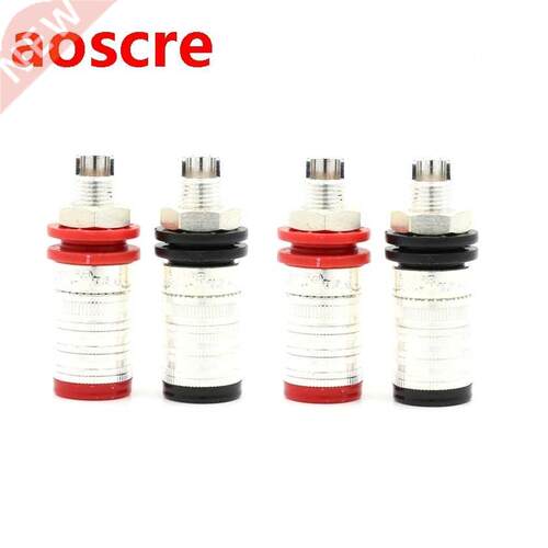4pcs Quality brass Silver Plated Speaker Terminals short Bin