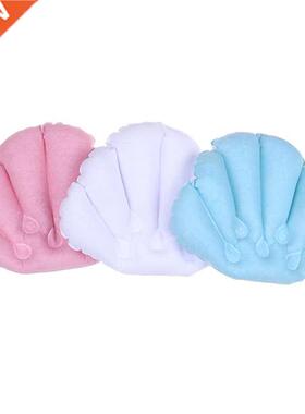 Solid color Soft Spa Inflatable Bath Pillow Cups Shell Shape