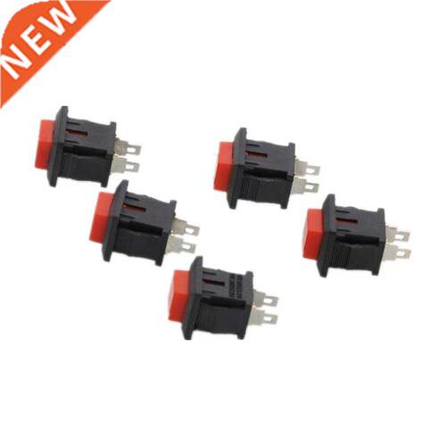5 x Red Square Head SPST Non-Locking Push Button Switch 1A 2