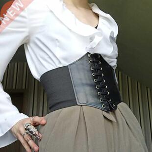 Fashion Women Corset Wide Pu Leather Girdle Slimming Body Be