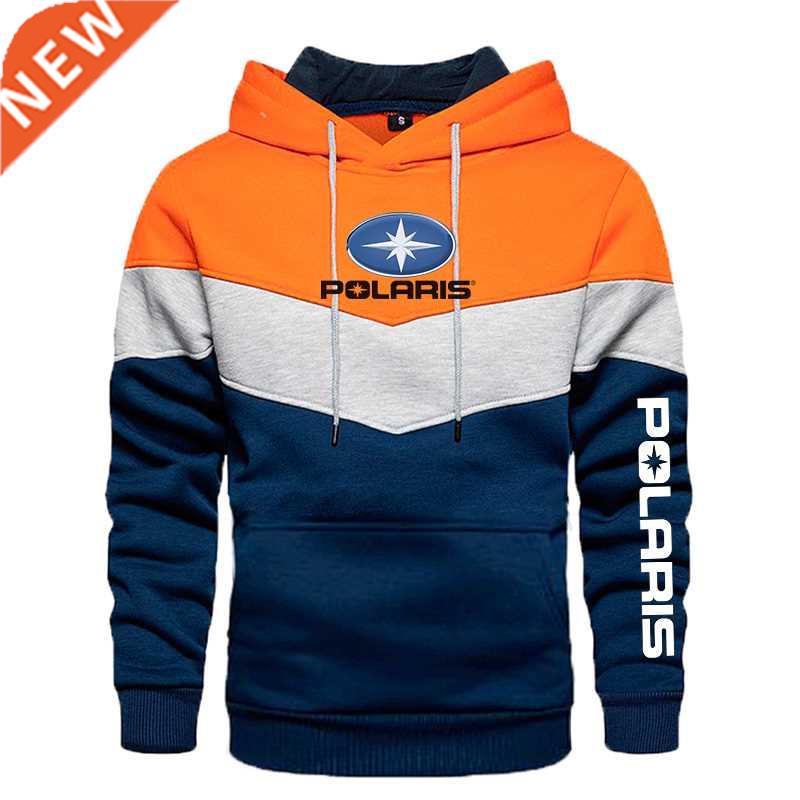 New Spring Autumn Men's Polaris Logo Patchwork Color Pullove