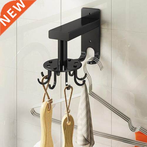 360 Degrees Rotation Aluminum Hook Spoon Towel Rag Space-sav