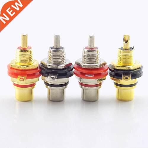 1pair (2pcs) Gold plated RCA Jack Connector Panel Mount Chas