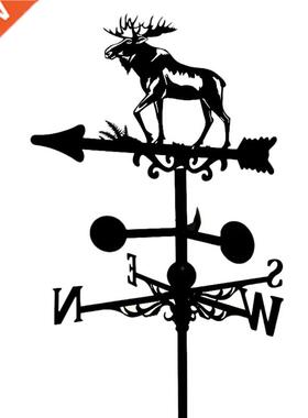 Elk Weather Vane Stainless Steel Wind Vane for House Garage
